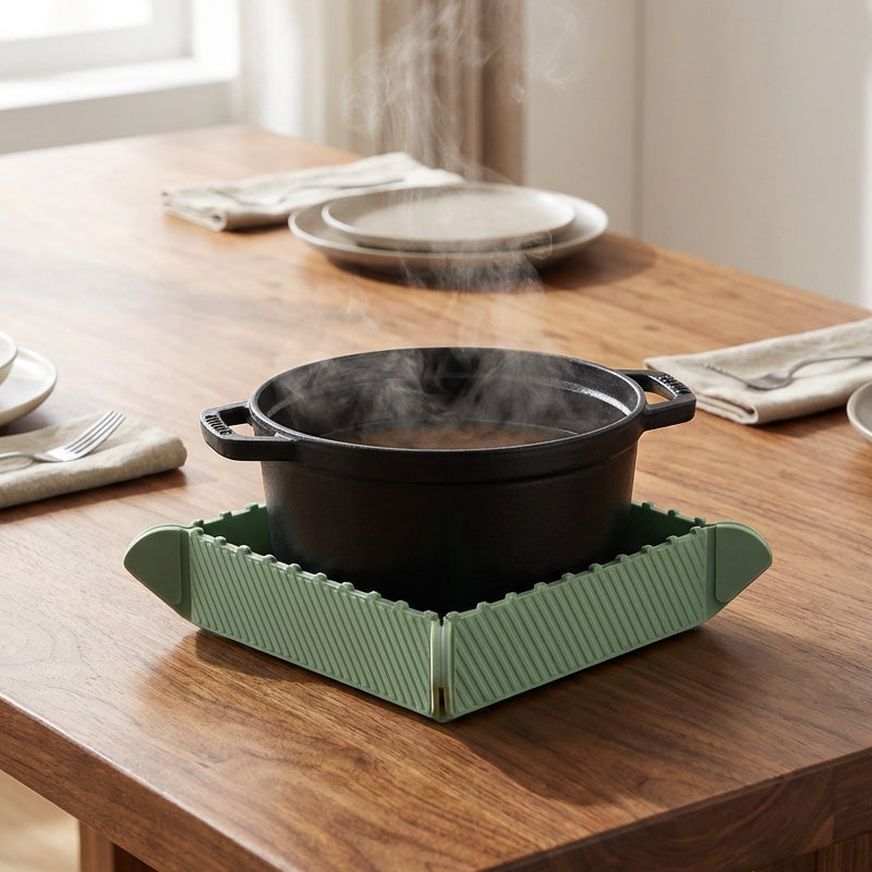 Magnetic Silicone Trivet | Foldable Pot Mat & Small Kitchen Tray