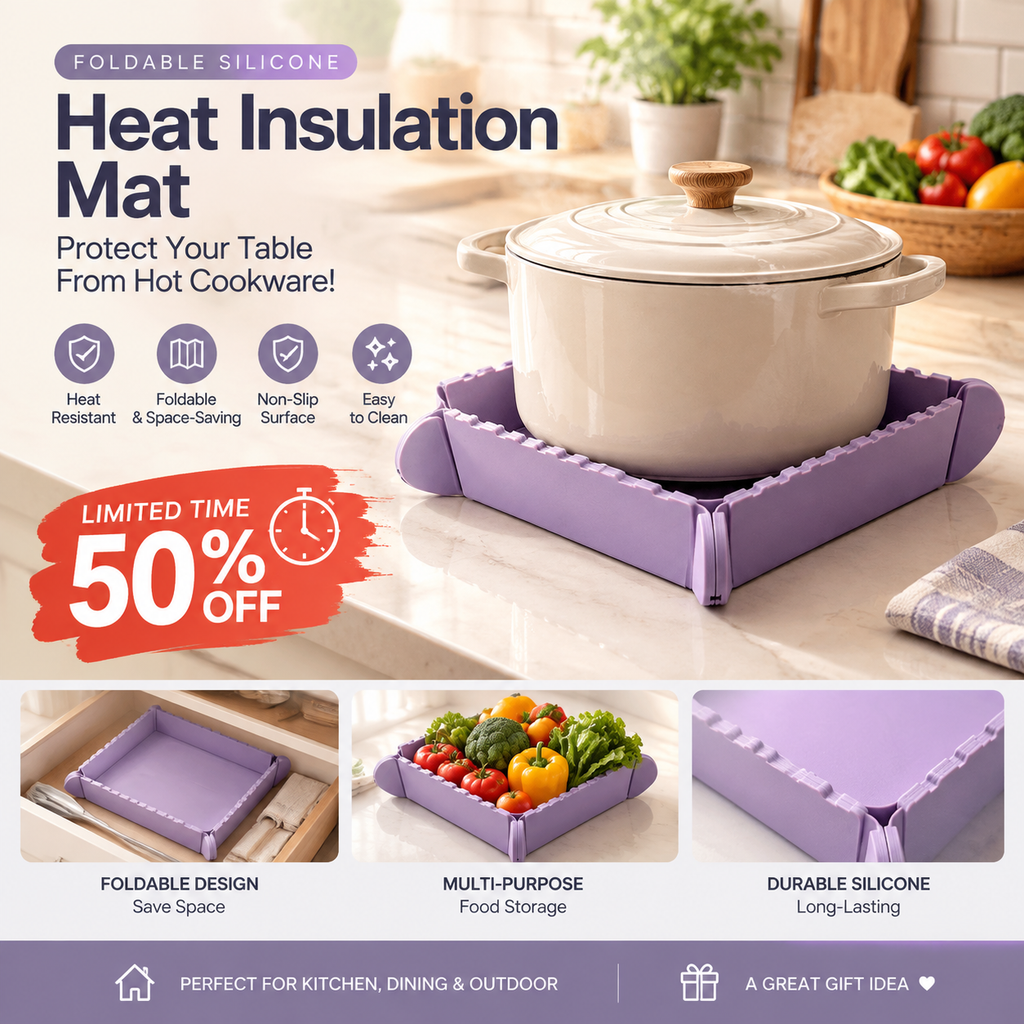 Magnetic Silicone Trivet | Foldable Pot Mat & Small Kitchen Tray